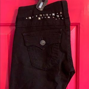 True Religion Swarovski Studded Black Skinny Jean